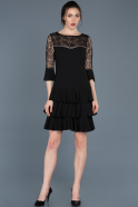 Короткое Платье На Приглашение Черный ABK420