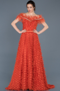 Длинное Помолвочное Платье Оранжевый ABU663