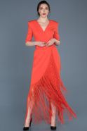 Короткое Платье На Приглашение Оранжевый ABK421
