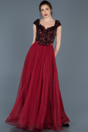 Длинное Помолвочное Платье Бордовый ABU649