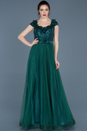 Длинное Помолвочное Платье зелёный ABU649
