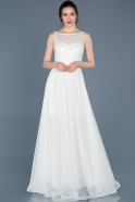 Длинное Выпускное Платье Белый ABU038