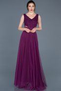 Длинное Помолвочное Платье Пурпурный ABU655