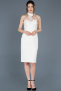 Короткое Вечернее Платье Белый ABK396