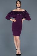 Короткое Платье На Приглашение Пурпурный ABK399