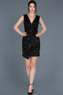 Короткое Платье На Приглашение Черный ABK419