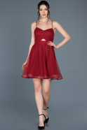 Короткое Платье На Приглашение Бордовый ABK437