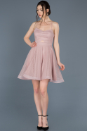 Короткое Платье На Приглашение Пудровый ABK437