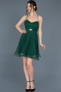 Короткое Платье На Приглашение Изумрудно-зеленый ABK437