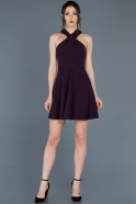 Короткое Платье На Приглашение Тёмно-пурпурный ABK392