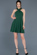 Короткое Платье На Приглашение Изумрудно-зеленый ABK392
