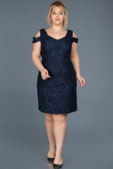 Короткое Платье На Приглашение Темно-синий ABK436