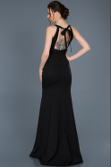 Длинное Пригласительное Платье Черный ABU600