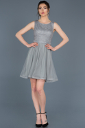 Короткое Выпускное Платье Серый ABK452