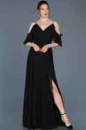 Длинное Выпускное Платье Черный ABU675
