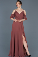 Длинное Выпускное Платье Цвет корицы ABU675