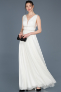 Длинное Помолвочное Платье Белый ABU678