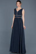 Длинное Помолвочное Платье Темно-синий ABU678