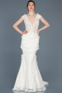 Длинное Помолвочное Платье Белый ABU662