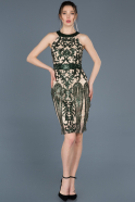 Короткое Платье На Приглашение Изумрудно-зеленый ABK444