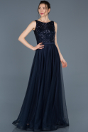 Длинное Помолвочное Платье Темно-синий ABU652