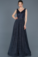 Длинное Помолвочное Платье Темно-синий ABU688