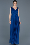 Длинное Пригласительное Платье Ярко-синий ABU692