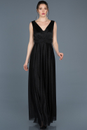 Длинное Пригласительное Платье Черный ABU692