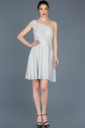 Короткое Платье На Приглашение Серебряный ABK450