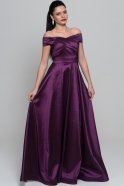 Длинное Вечернее Платье Тёмно-пурпурный ABU246
