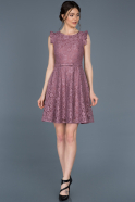 Короткое Выпускное Платье С Кружевами Пыльно-розовый ABK454
