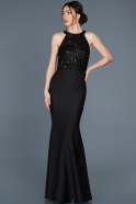 Длинное Вечернее Платье Русалка Изумрудный-Черный ABU608