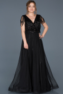 Длинное Помолвочное Платье Черный ABU647