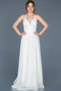 Длинное Помолвочное Платье Белый ABU653