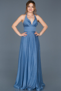 Длинное Помолвочное Платье Синий ABU653