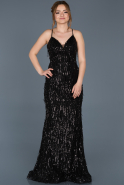 Длинное Помолвочное Платье Черный ABU659