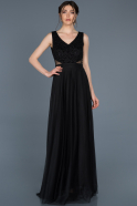 Длинное Помолвочное Платье Черный ABU655