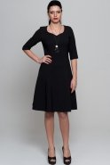 Короткое Вечернее Платье Черный T2802