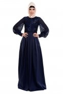 Вечерняя Одежда Хиджаб Темно-синий S3955
