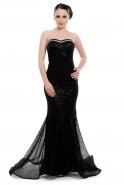 Длинное Вечернее Платье Черный S3953