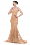 Длинное Вечернее Платье Золотой S3953