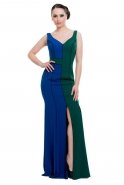 Длинное Вечернее Платье Ярко-синий-Зелёный C3050