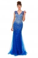 Длинное Вечернее Платье Ярко-синий F1640