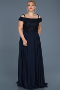 Длинное Помолвочное Платье Темно-синий ABU630