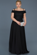 Длинное Помолвочное Платье Черный ABU630