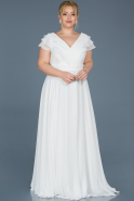 Длинное Свободное Вечернее Платье Белый ABU721