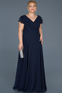 Длинное Свободное Вечернее Платье Темно-синий ABU721