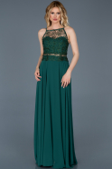 Длинное Помолвочное Платье Изумрудно-зеленый ABU729