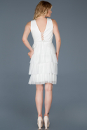 Короткое Выпускное Платье Белый ABK495