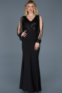 Длинное Помолвочное Платье Черный ABU738